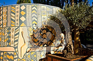 African clay huts at Zoo Safari, Dvur Kralove