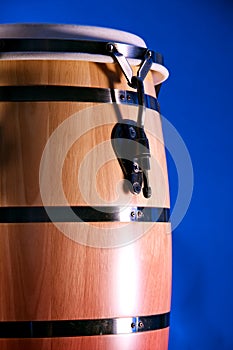 African Conga Drum Isolated on Blue