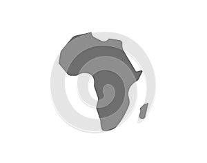 African continent, Africa grey icon. Isolated on white background