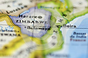 Zimbabwe on the map photo