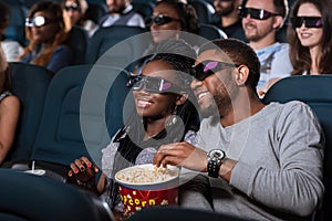 African couple at the cinema