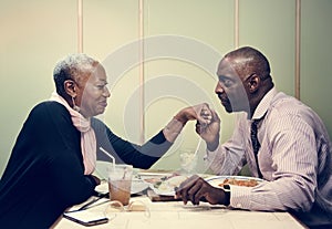 African couple on a date