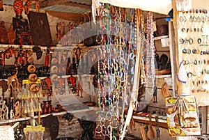 African craft items for sale at the market in Iringa in Tanzania