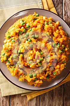 African cuisine - Irio puree of sweet potato with green peas and