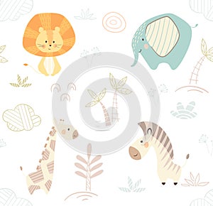 African cute animal pattern