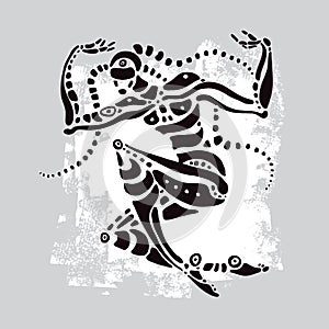 African dancer. Ethnic Vector illustration.