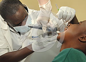 African dental checkup