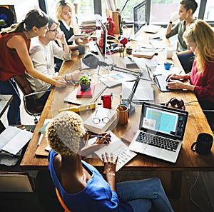 African Descent Brainstorming Working Workplace Concept