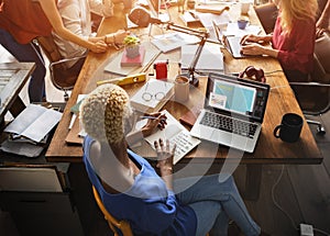 African Descent Brainstorming Working Workplace Concept