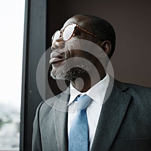 African Descent Businessman Contemplation Concept