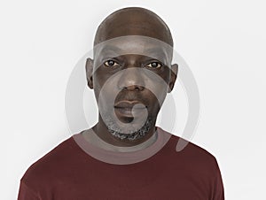 African Descent Man Serious Closeup Concept