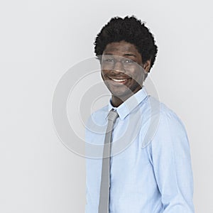 African Descent Man Smiling Side Concept