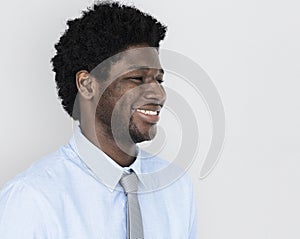 African Descent Man Smiling Side Concept