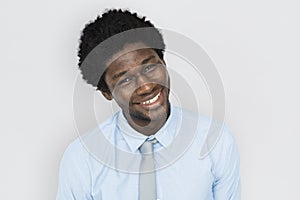 African Descent Man Tilt Head Concept photo