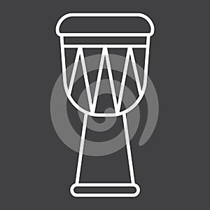 African Djembe Drum line icon, music