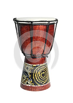 African drum isolated on a white background photo