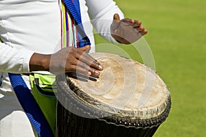 African drummers hand and drum