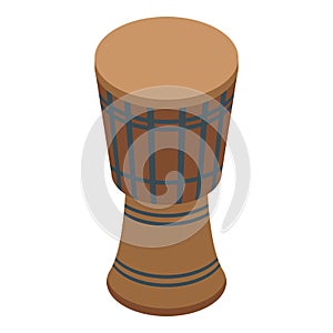 African drums icon, isometric style