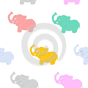 African elephant baby animal Seamless Pattern