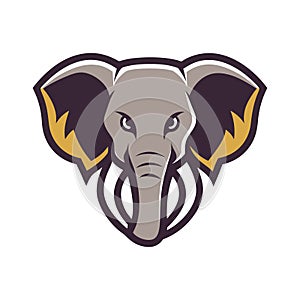 African elephant head mascot logo