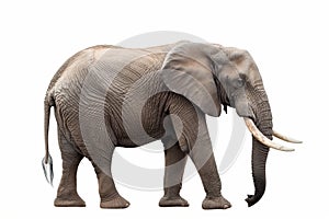 African Elephant Isolated on White