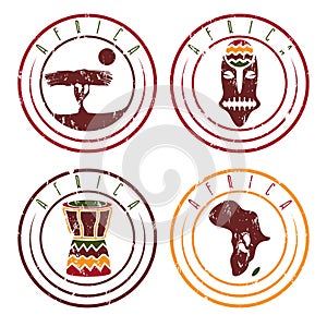 African ethnic culture ,music and grunge labels set