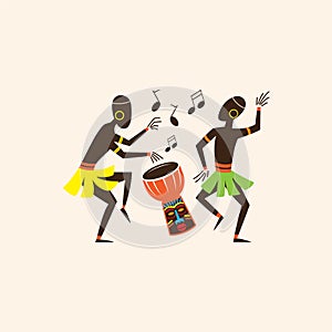 african ethnic dance illustration