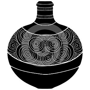 African ethnic vase silhouette