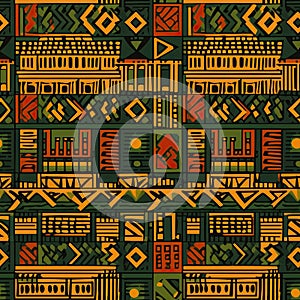 African fabric in earthtones Seamless Pattern background for textiles, fabrics, covers, wallpapers, print, gift wrapping