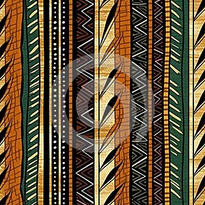 African fabric in earthtones Seamless Pattern background for textiles, fabrics, covers, wallpapers, print, gift wrapping photo