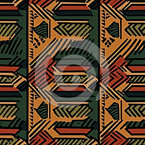 African fabric in earthtones Seamless Pattern background for textiles, fabrics, covers, wallpapers, print, gift wrapping photo
