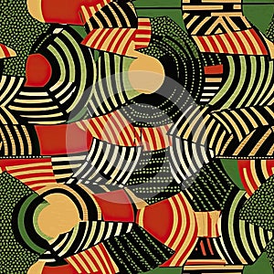 African fabric in earthtones Seamless Pattern background for textiles, fabrics, covers, wallpapers, print, gift wrapping photo