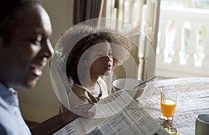 African family in a dining room