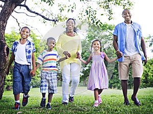 African Family Happiness Holiday Vacation Activity Concept