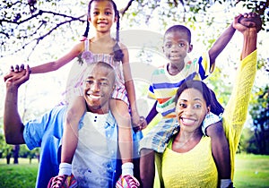 African Family Happiness Holiday Vacation Activity Concept