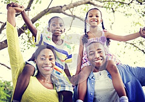 African Family Happiness Holiday Vacation Activity Concept