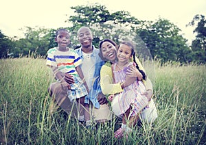 African Family Happiness Holiday Vacation Activity Concept