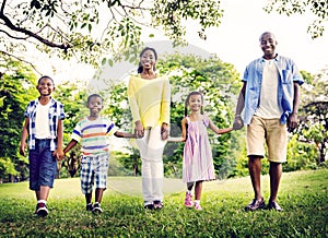 African Family Happiness Holiday Vacation Activity Concept