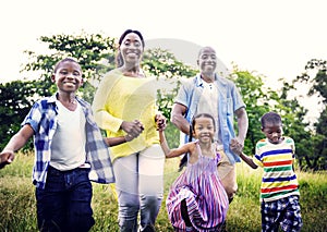 African Family Happiness Holiday Vacation Activity Concept