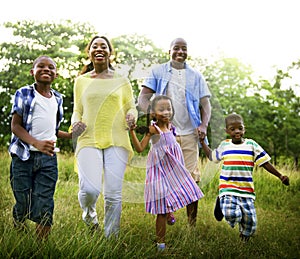 African Family Happiness Holiday Vacation Activity Concept