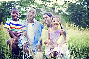 African Family Happiness Holiday Vacation Activity Concept