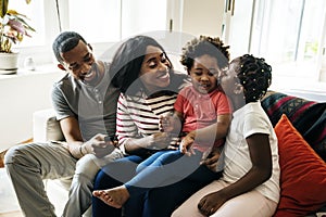 African family spending time together