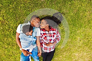 African family walking in the park