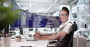 African Female Coder Working On Web Development Project