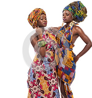 African female models posing in dresses. photo