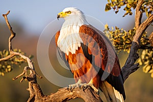 African fish eagle. Magnificent predator adorning the untouched african wilderness