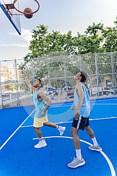 African Friends Playing Basketball