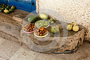 African fruits in unsanitary conditions African market