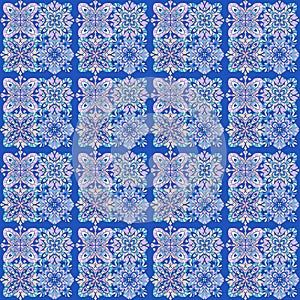 African geometric pattern in blue