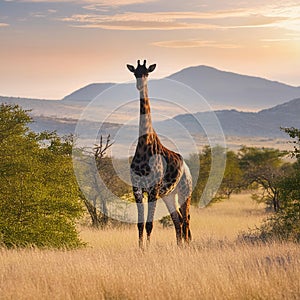 African giraffe hyperrealistic